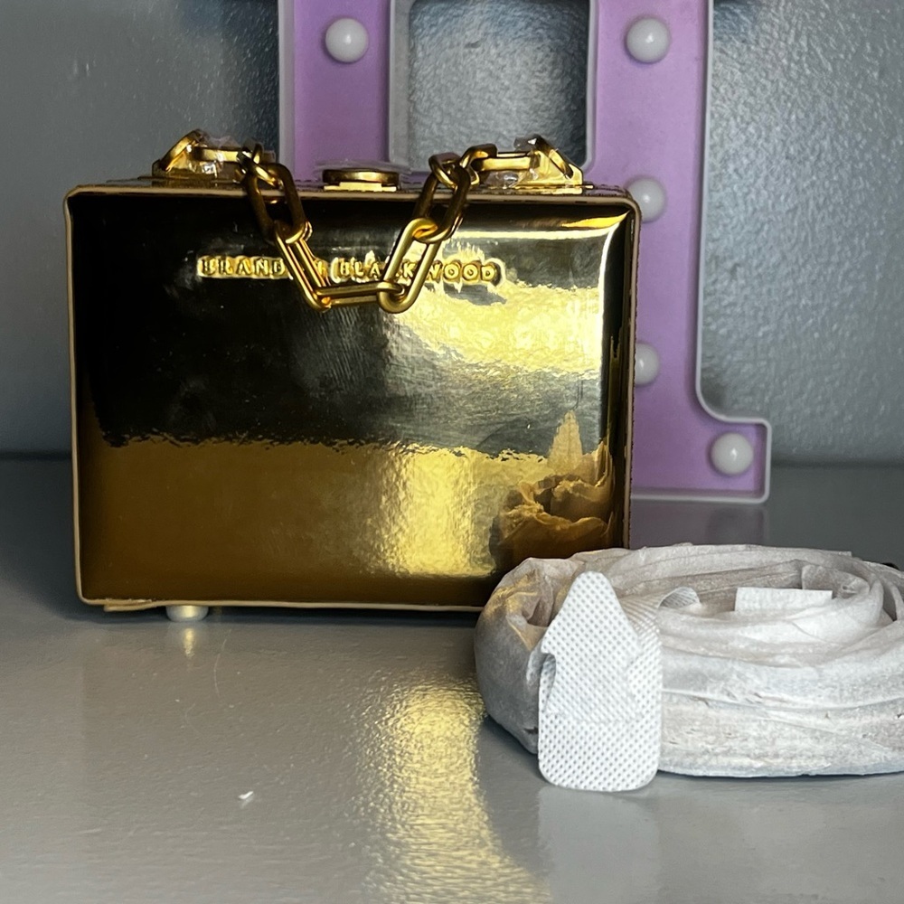 Brandon Blackwood Limited Edition mini gold mirror chain link trunk - Picture 4 of 6